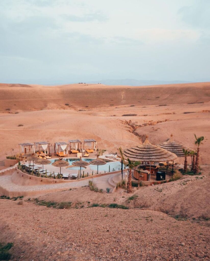 Agafay tradusional camp, rugged canyons