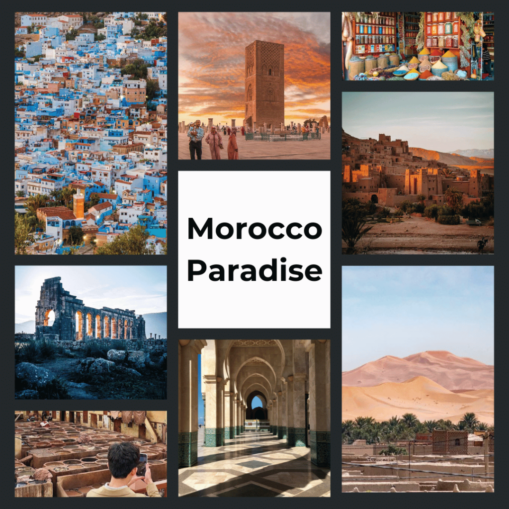 7 days tour: a week in Morocco to Merzouga Desert and imperial cities itinerary.